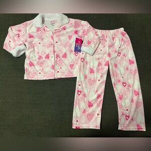 Delia’s Girl Pink and White Heart Pajama Set 5/6